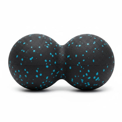 Balle de massage double ChronoStyle MyoRelease Pro en mousse EPP noire avec des points bleus pour trigger points