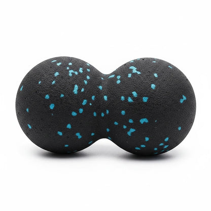 Balle de massage double ChronoStyle en mousse EPP noire avec des taches bleues pour le relâchement myofascial