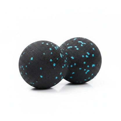 Balle de massage double MyoRelease Pro ChronoStyle en mousse EPP noire avec des points bleus pour le dos