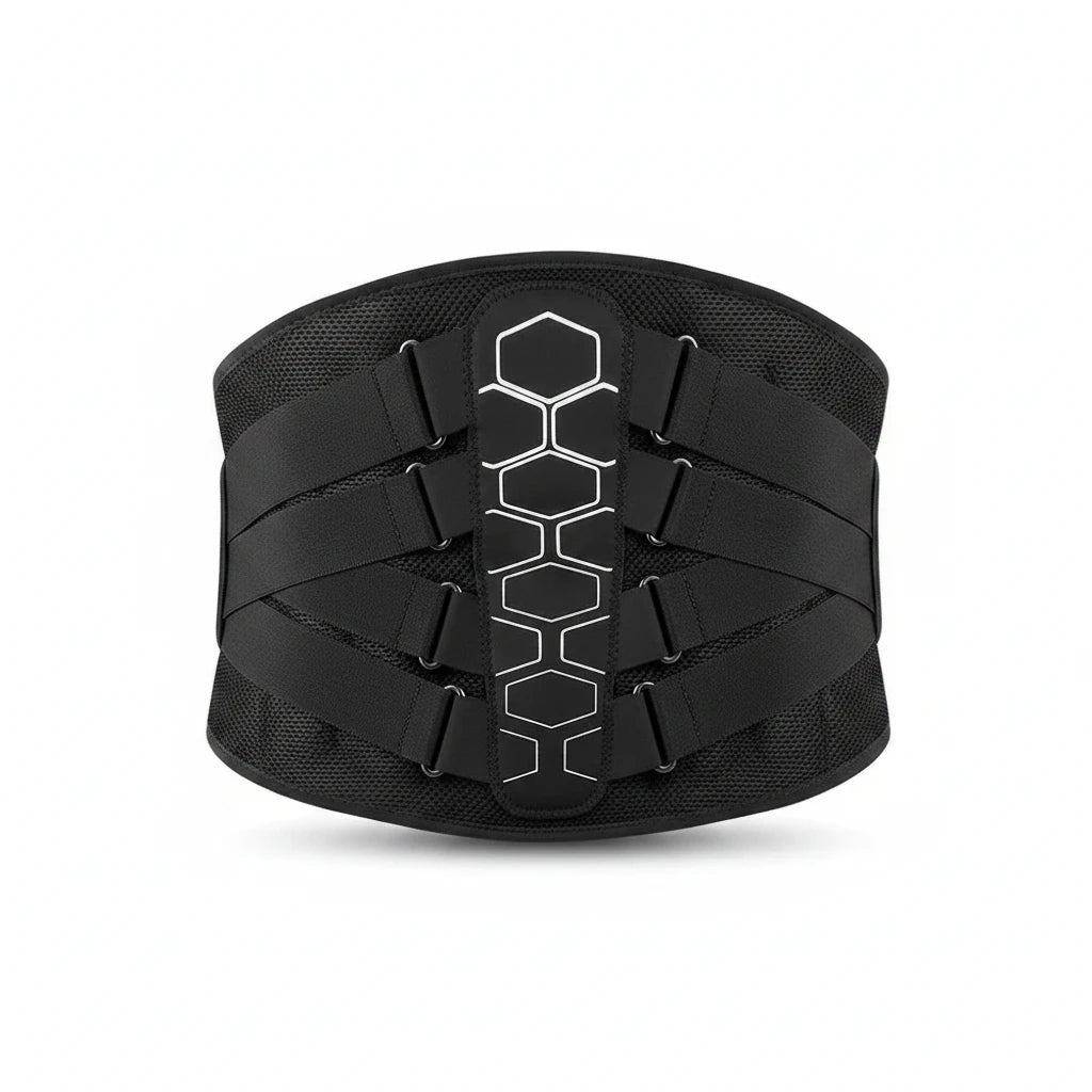 Ceinture de soutien lombaire noire ChronoStyle en maille 3D respirante avec système de compression réglable