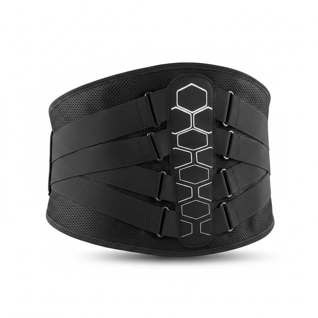 Ceinture de soutien lombaire ChronoStyle noire en maille 3D respirante avec sangles de compression réglables
