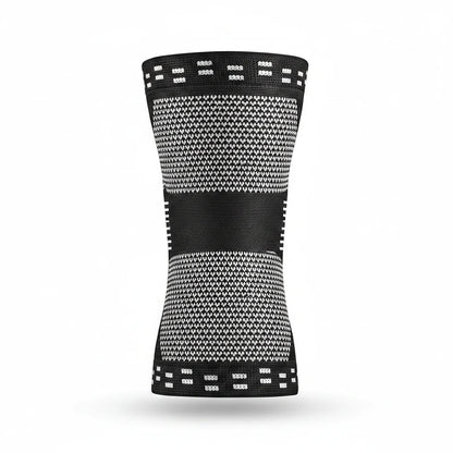 Genouillère de compression tricotée noire et blanche ChronoStyle pour le sport et le soutien articulaire