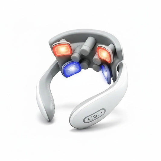 Masseur cervical intelligent ChronoStyle avec têtes chauffantes et impulsions TENS pour soulager les tensions musculaires